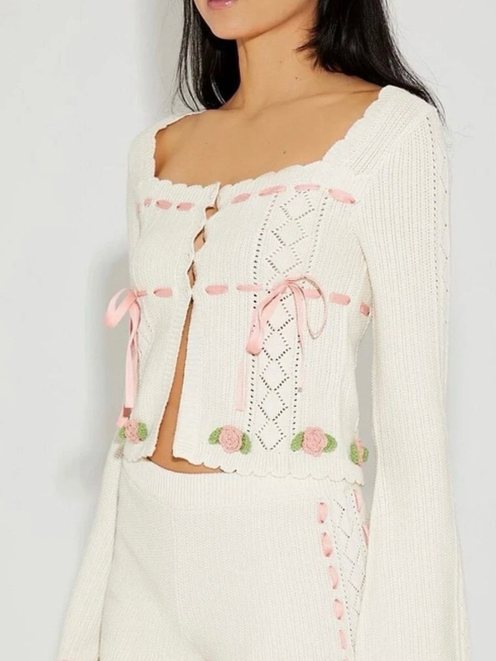 Forever 21 Betsey Johnson Floral Crochet Cardigan Sweater - Picture 8 of 9